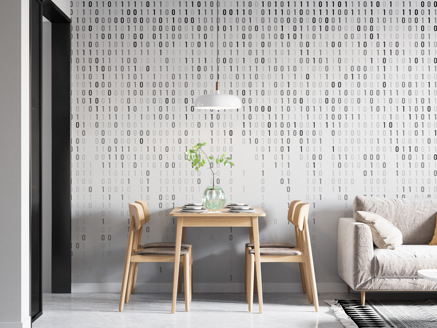 Digital Binary Code Wall Mural