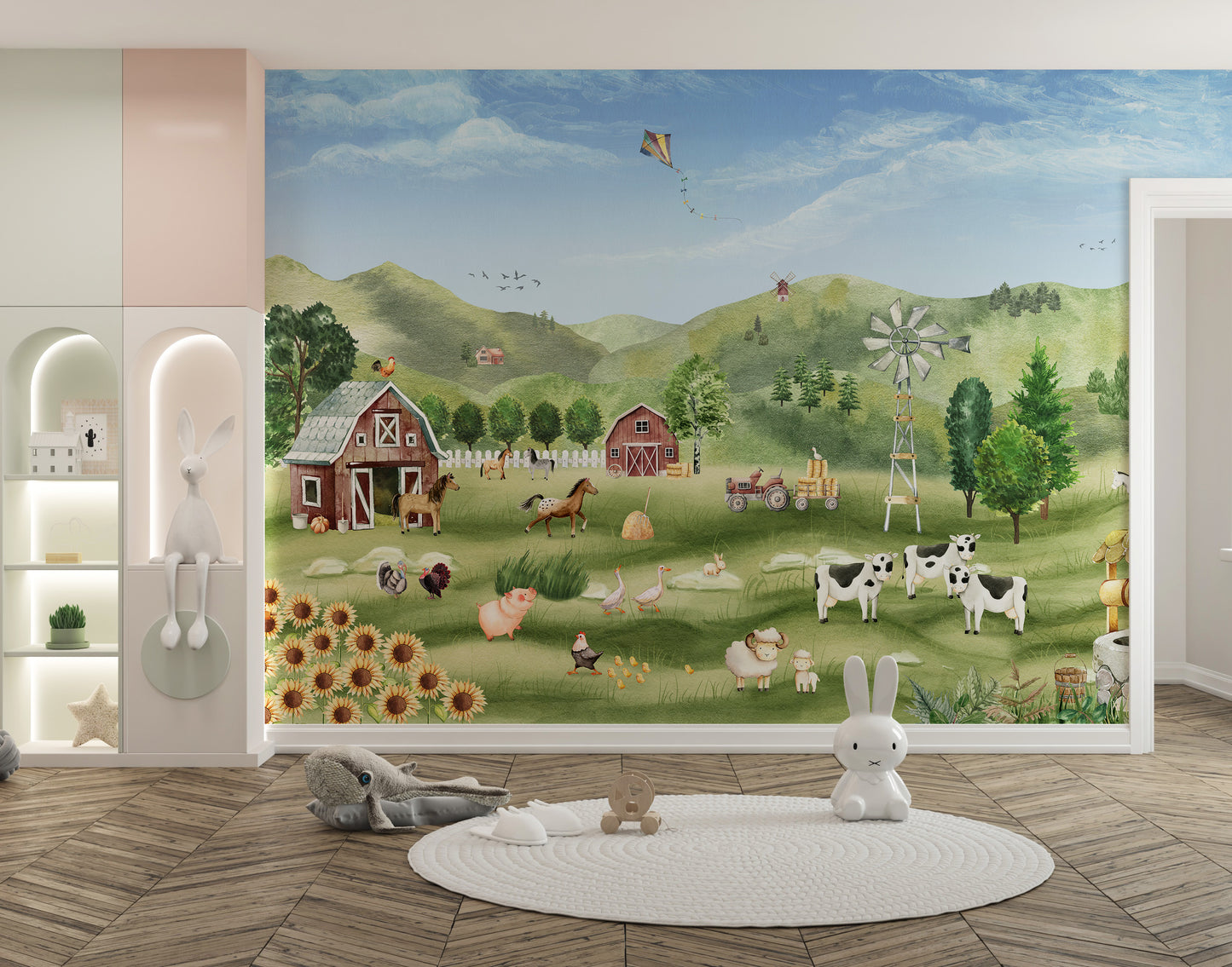 Farm Animals Wallpaper for Nursery Walls