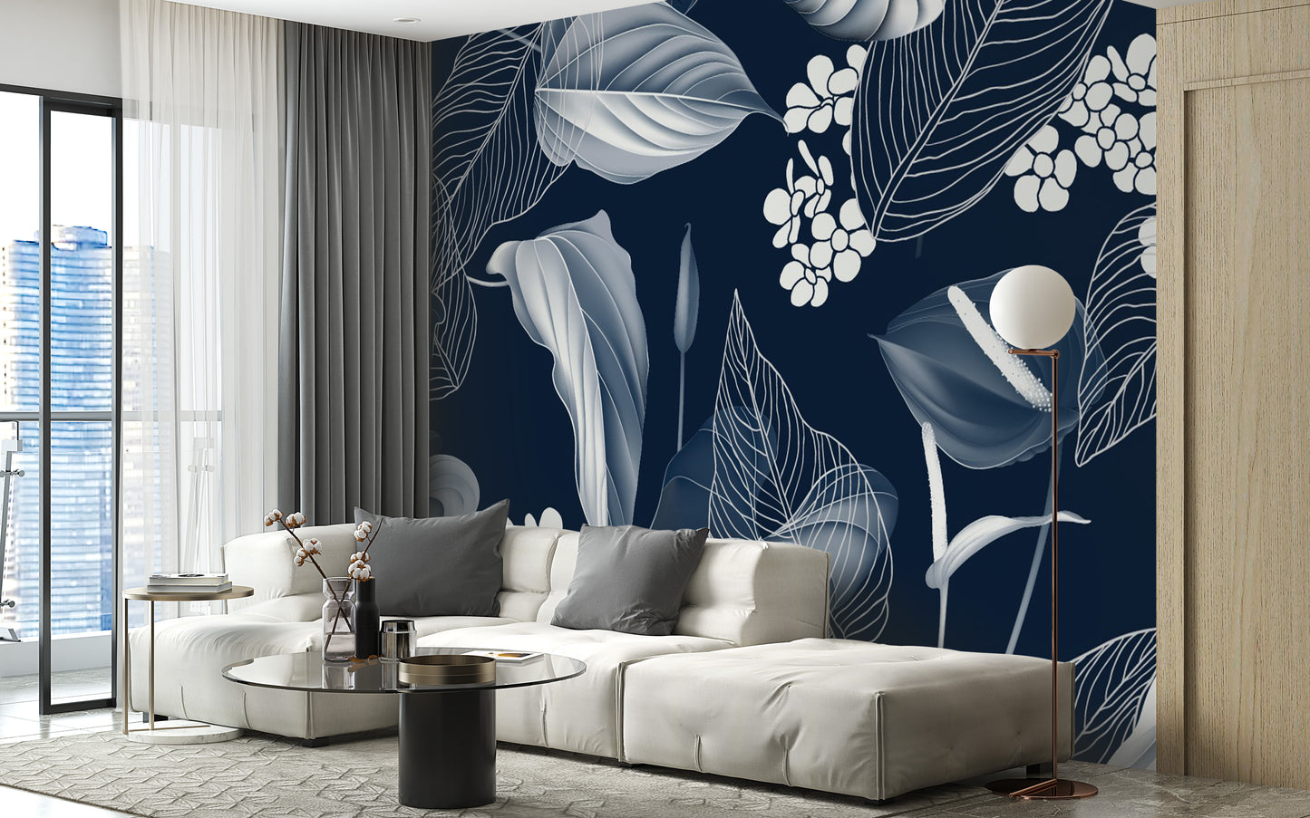 Elegant floral Anthurium wall mural
