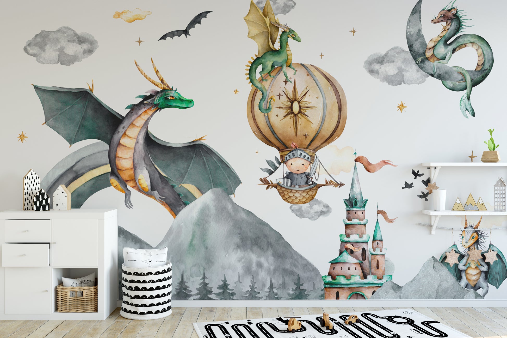 Mystical Mountain Dragon self-adhesive wallpaper