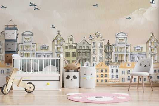 Parisian dream wallpaper for nursery
