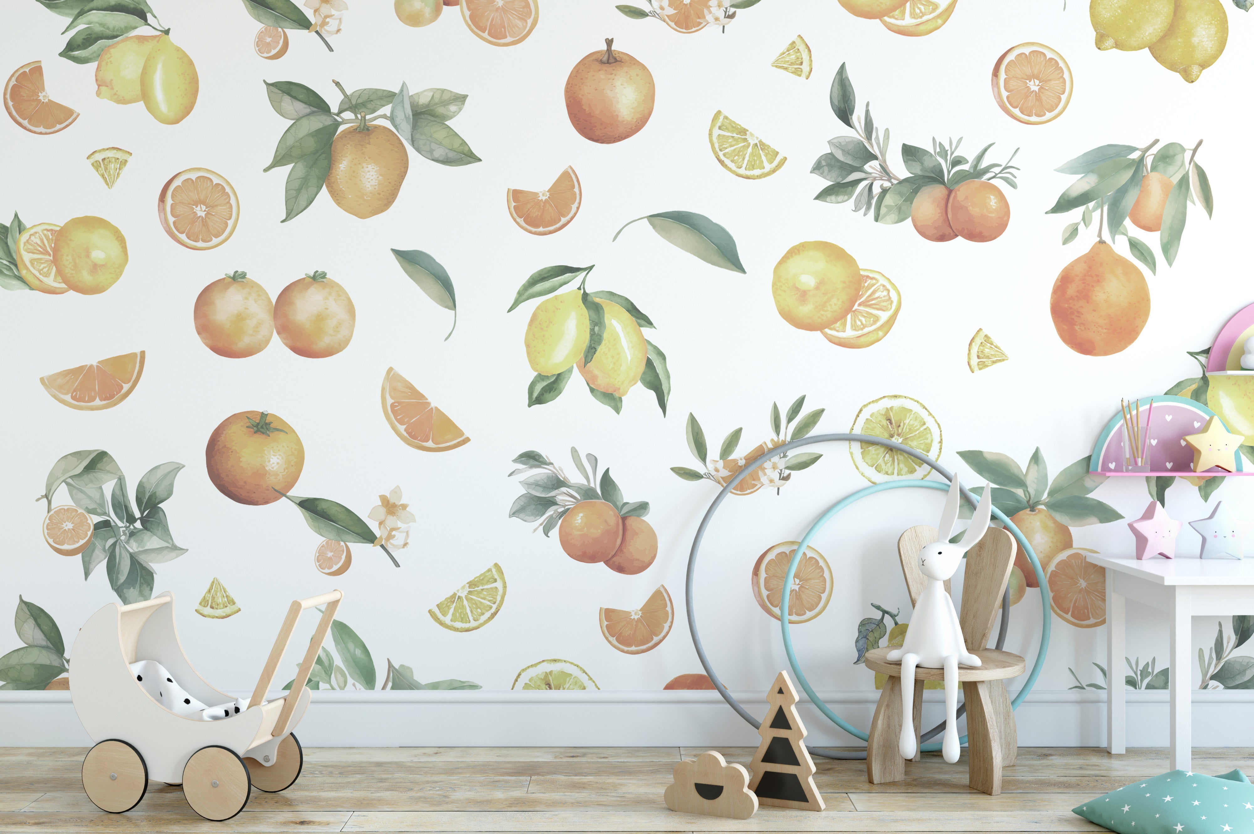 Lush Citrus Melange Paradise Wallpaper mural theme