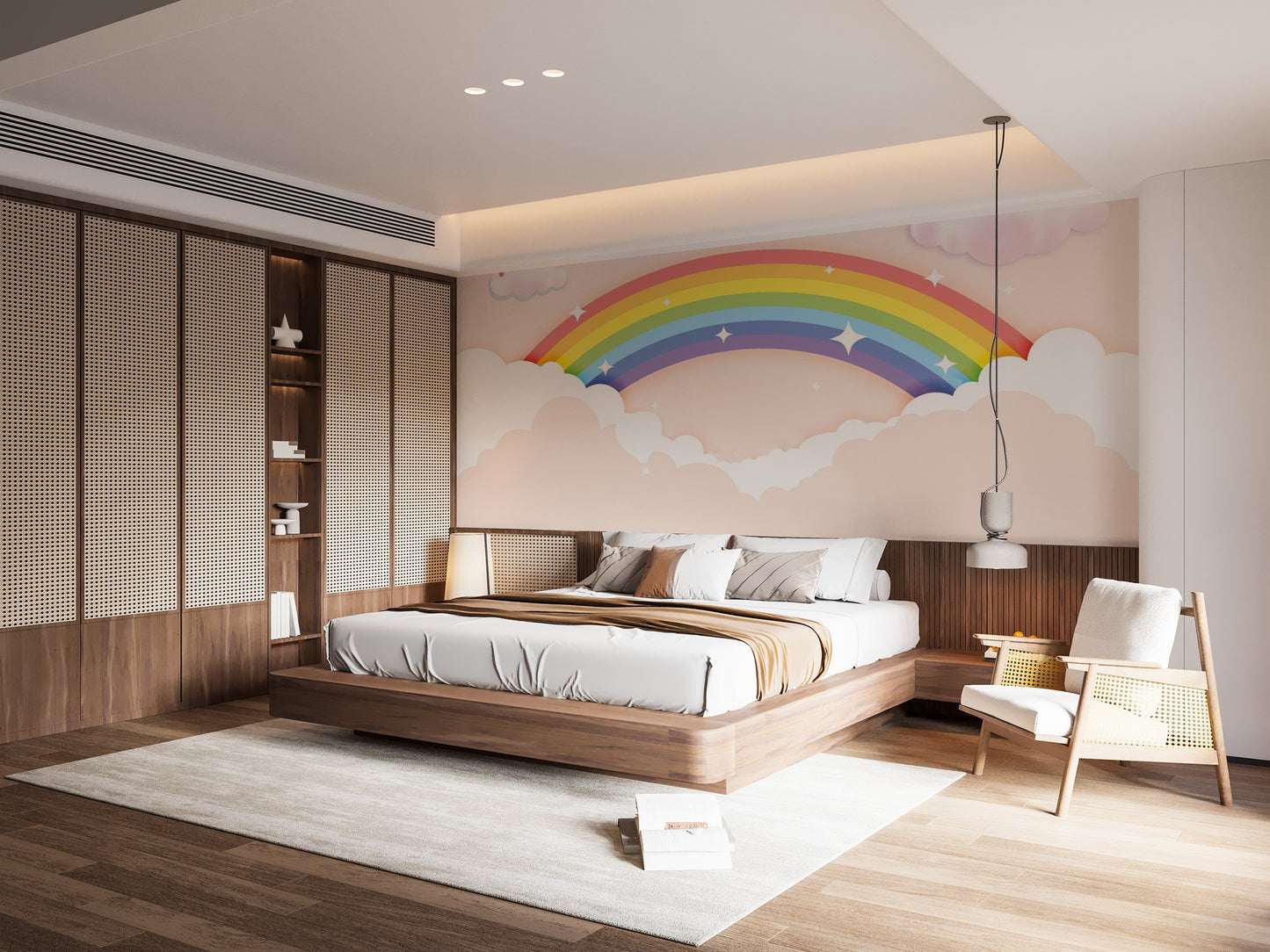 Colorful Rainbow Wallpaper Mural for Kids