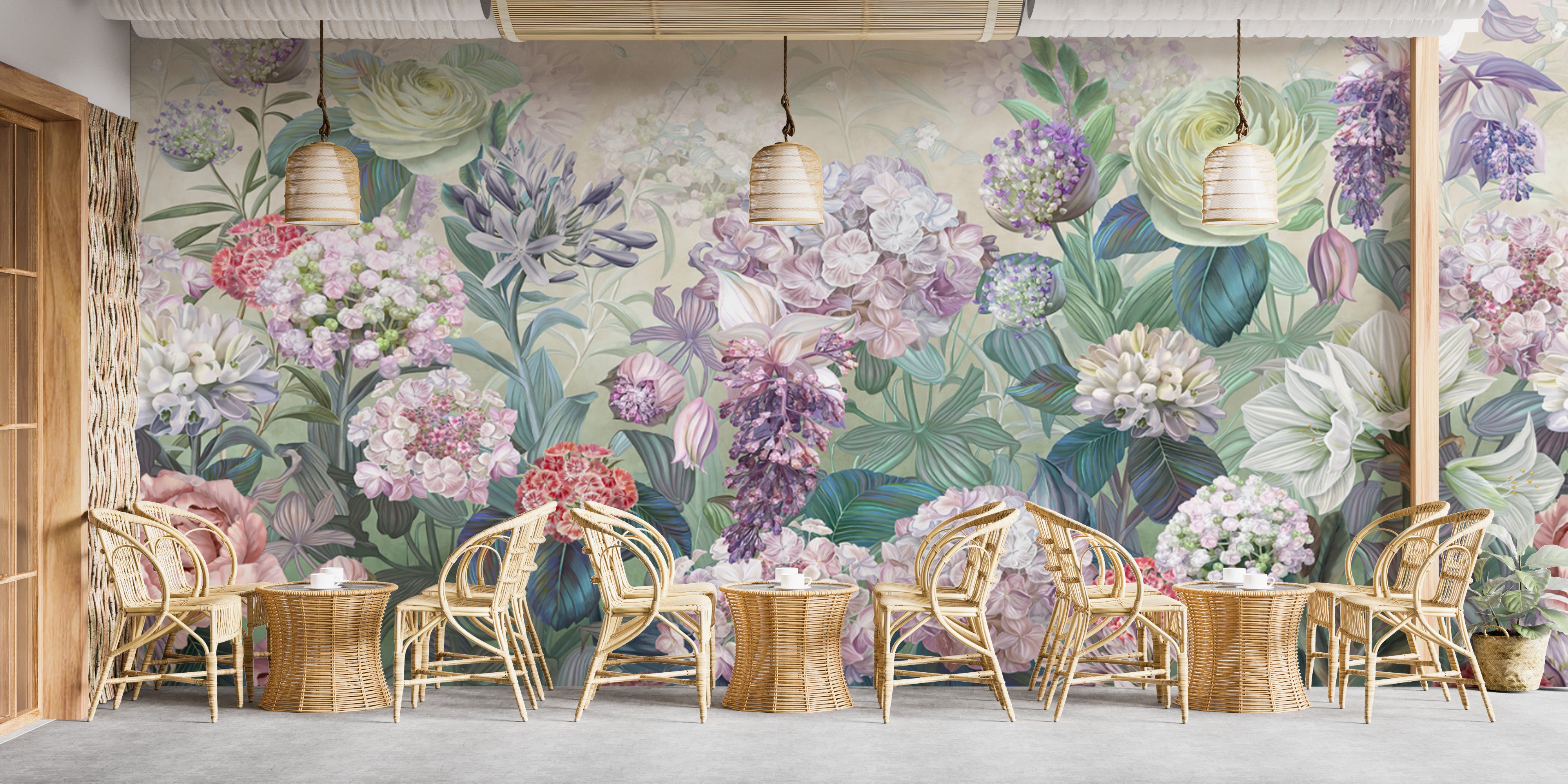 Floral oasis Dutch delight wallpaper mural