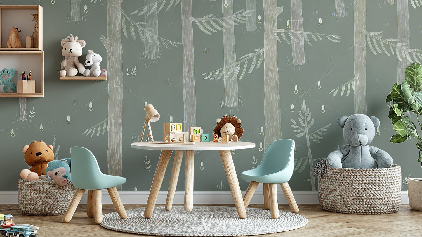 Twilight-inspired nursery tree wallpaper mural