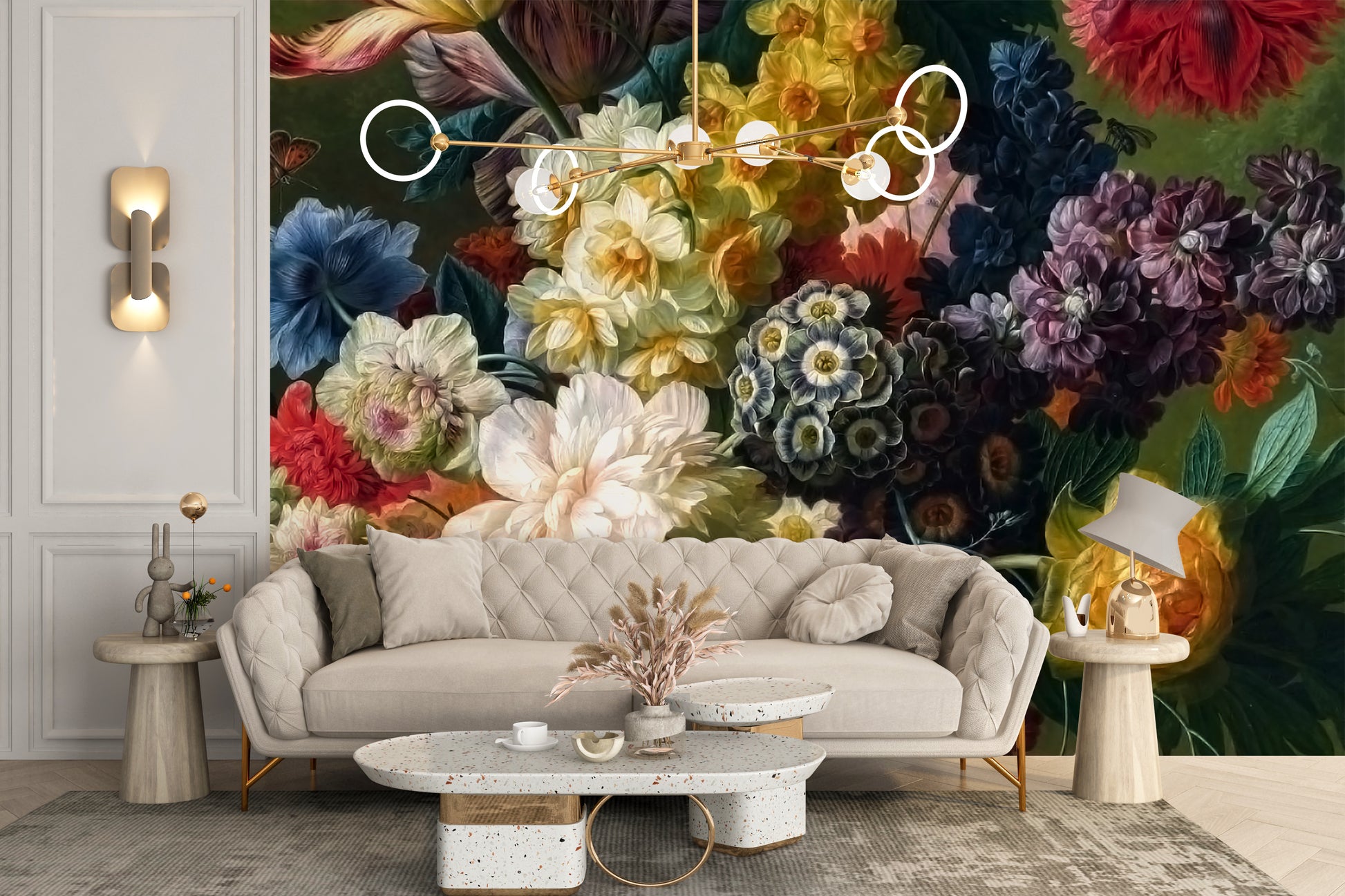 Luxurious floral wallpaper for accent walls
