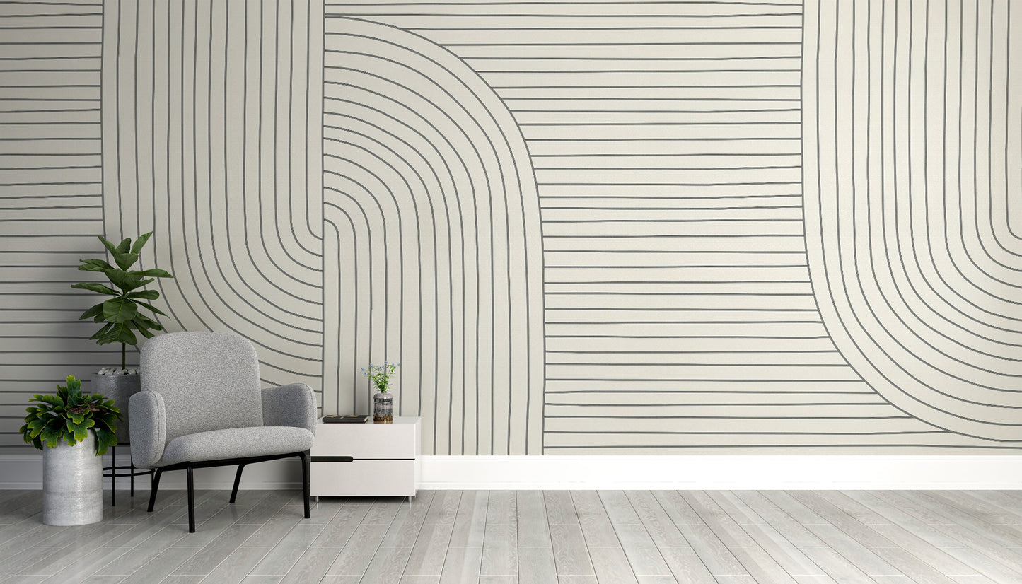 Trendy linear pattern wallpaper for modern spaces
