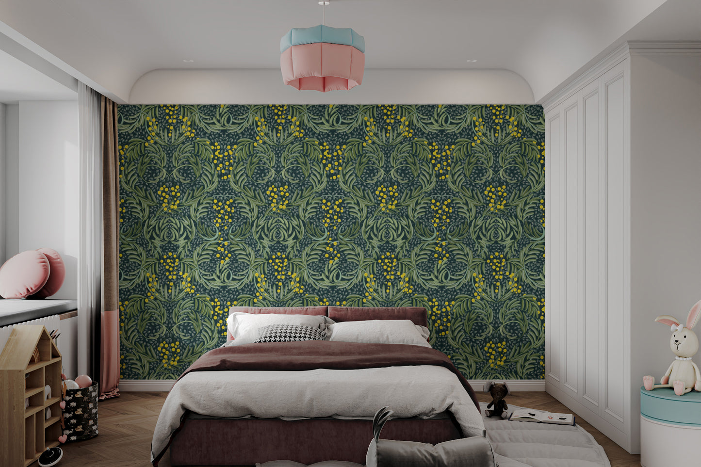 Verdant Mosaic Floral Wallpaper