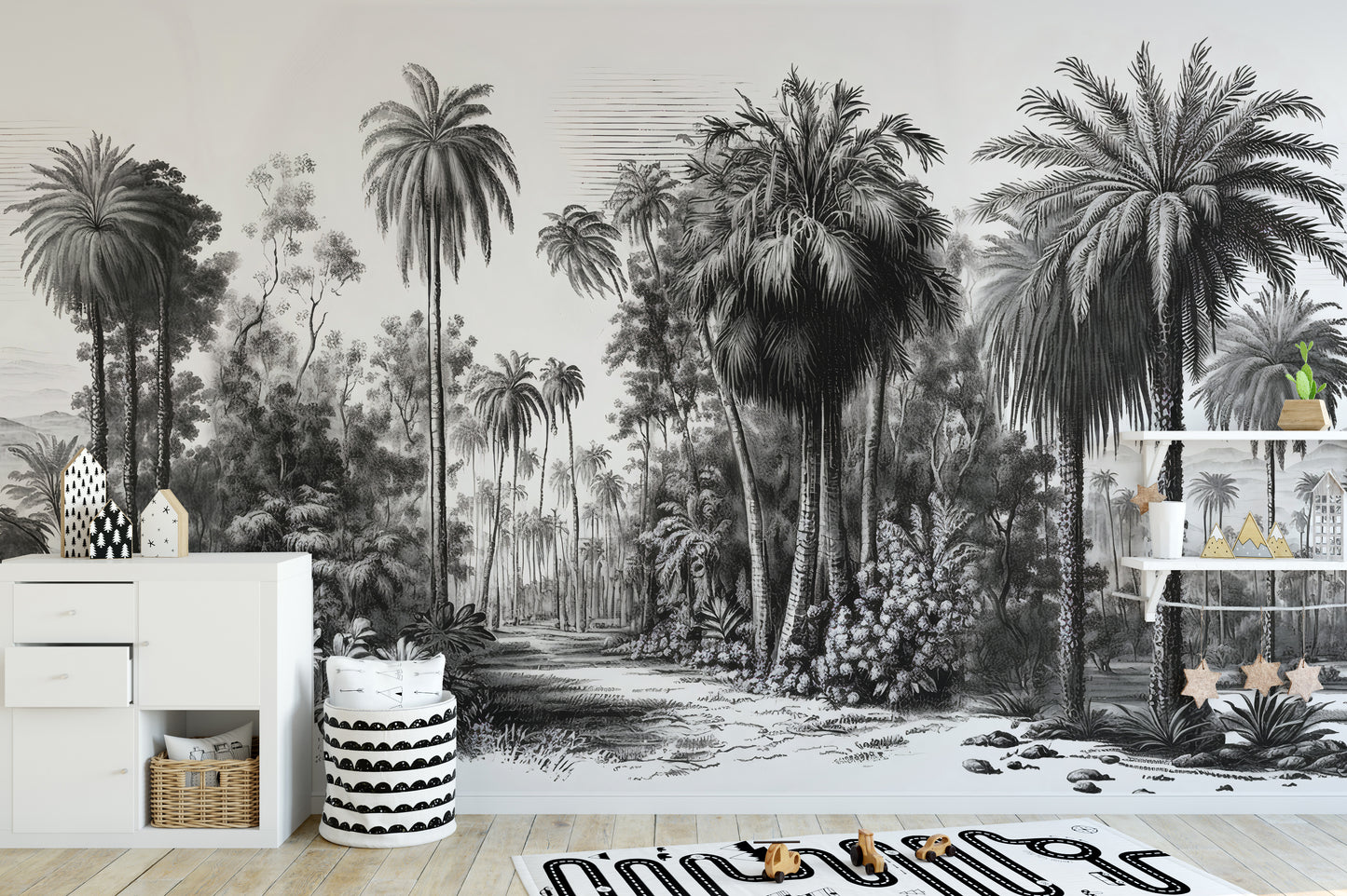 Black Eucalyptus Tree Wall Mural
