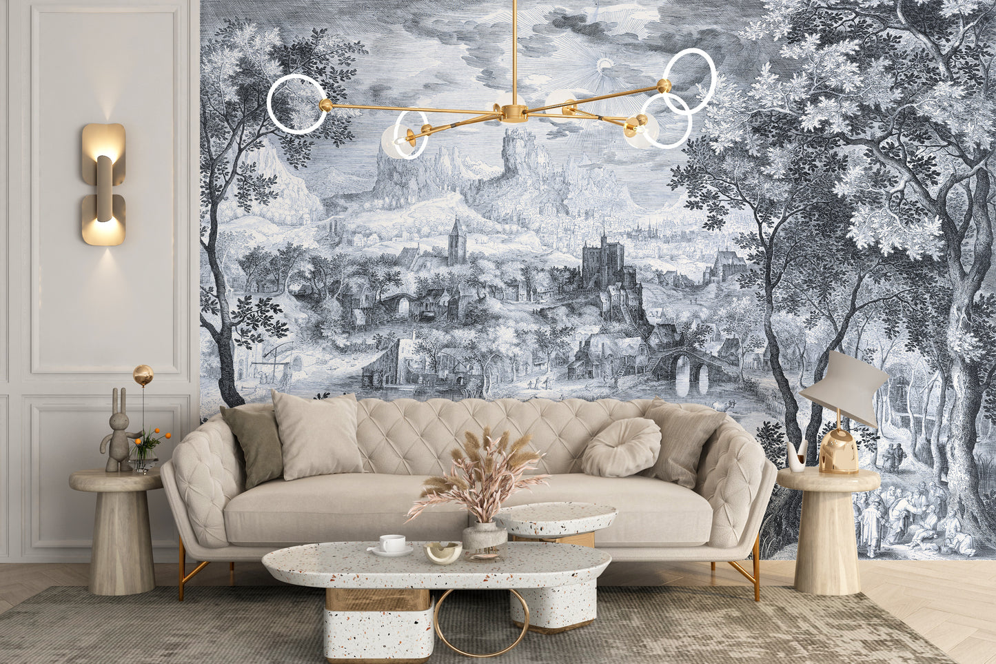 Little Village Clouds Wallpaper Murals