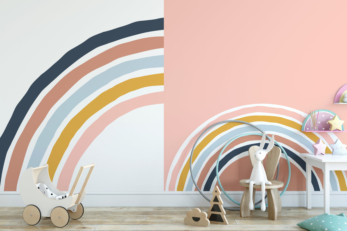 Colorful Stripy Rainbow Wallpaper Murals