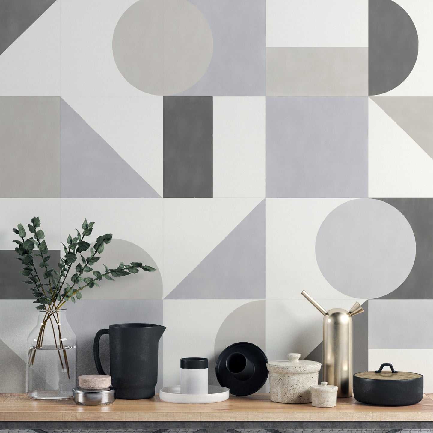 Trendy modern wallpaper with geometric patterns
