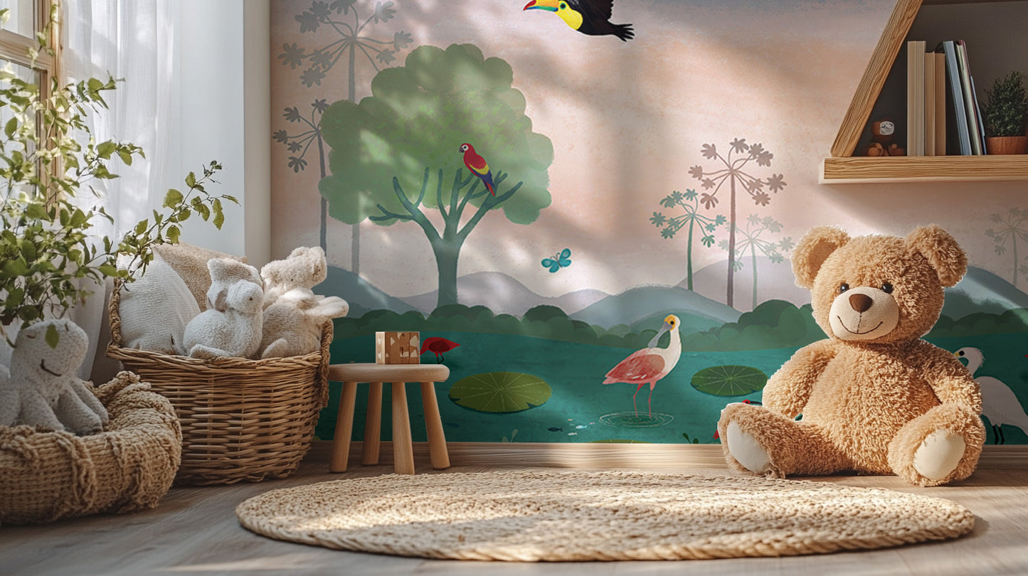 Enchanted Forest Bird Mural