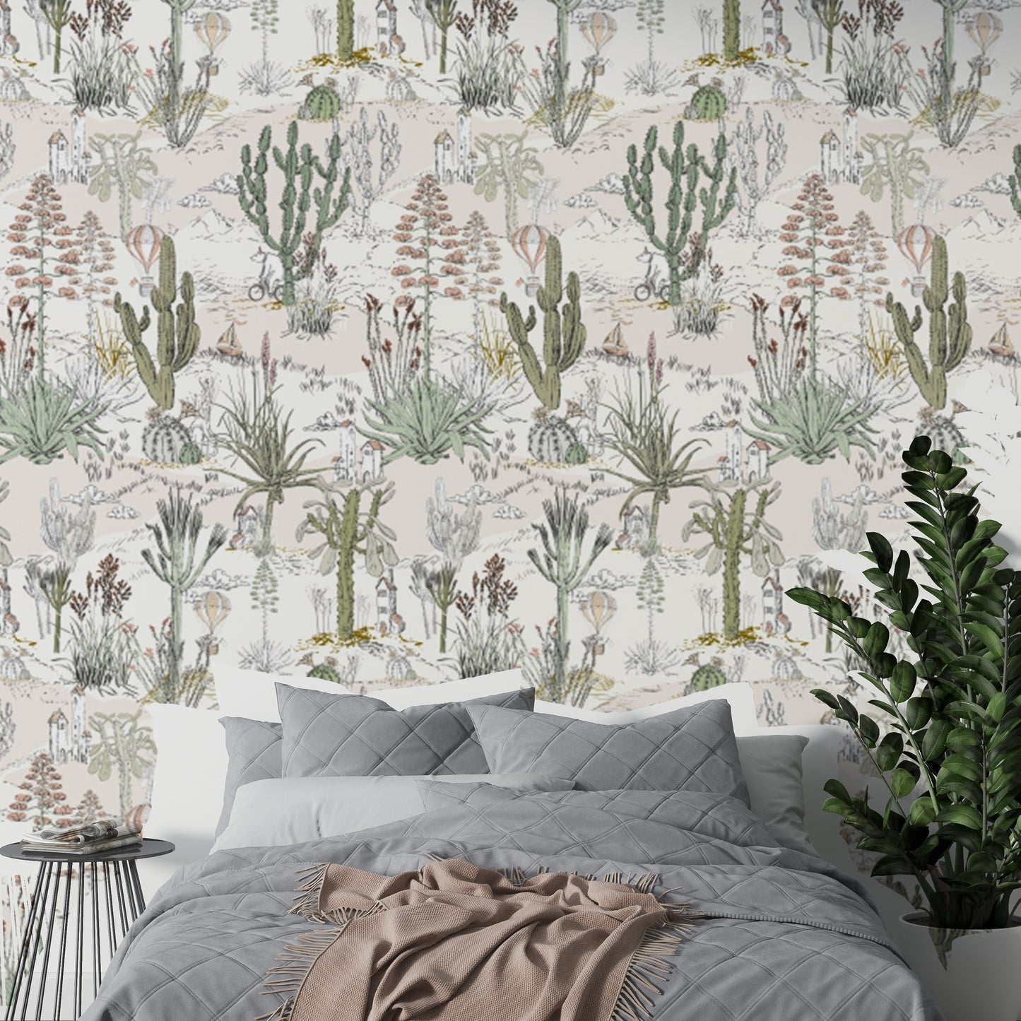 Transform rooms with enchanted cacti dreamland wallpaper design.