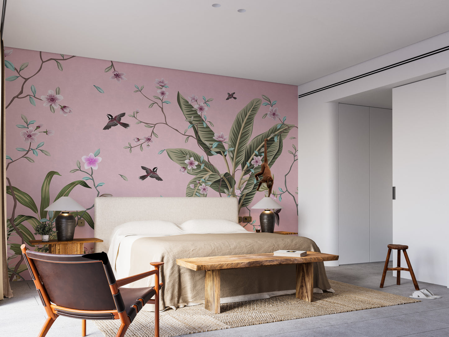 Pink Floral Peel and Stick Wallpaper - Giffywalls