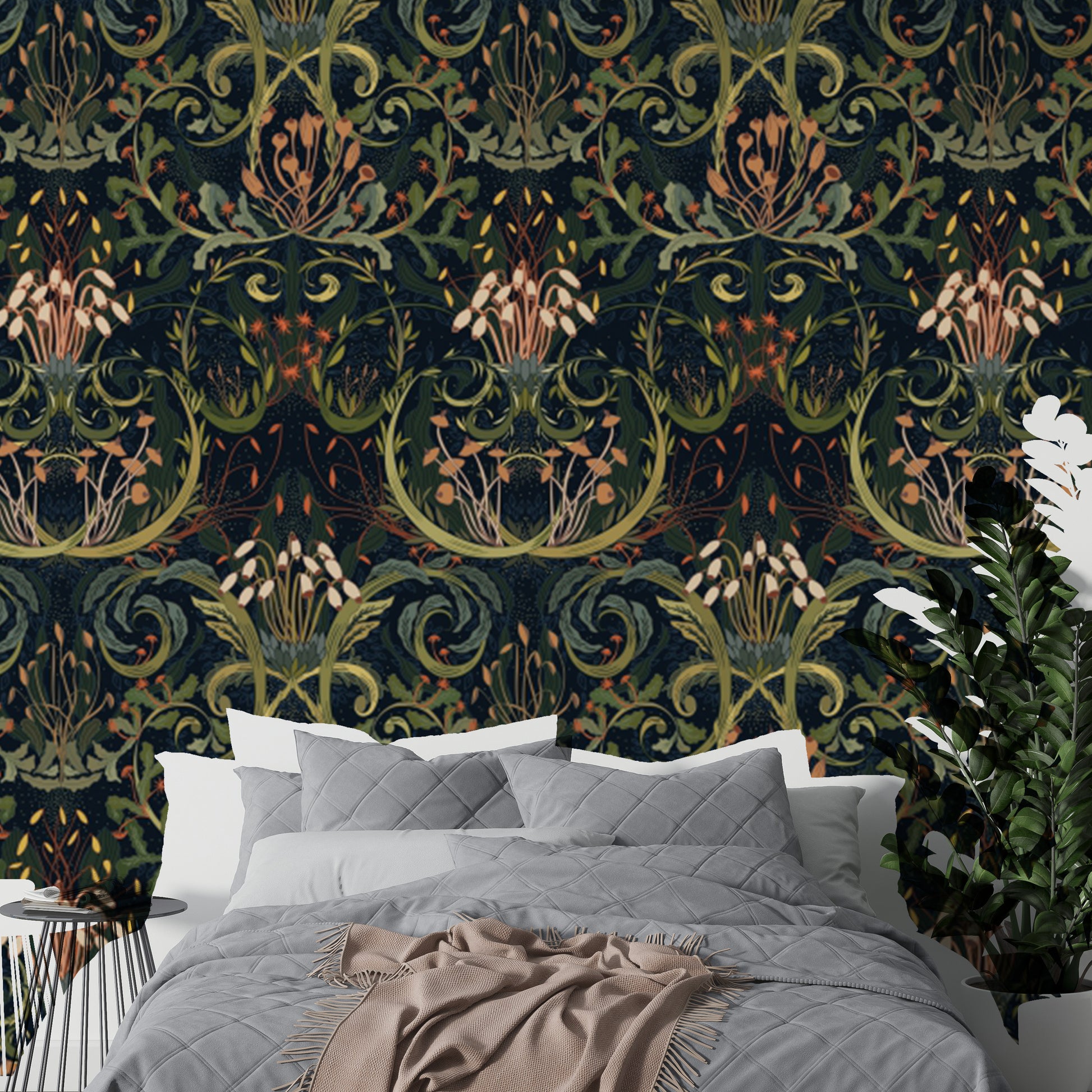 Transform interiors with Whimsical Botanic Silk wallpaper design