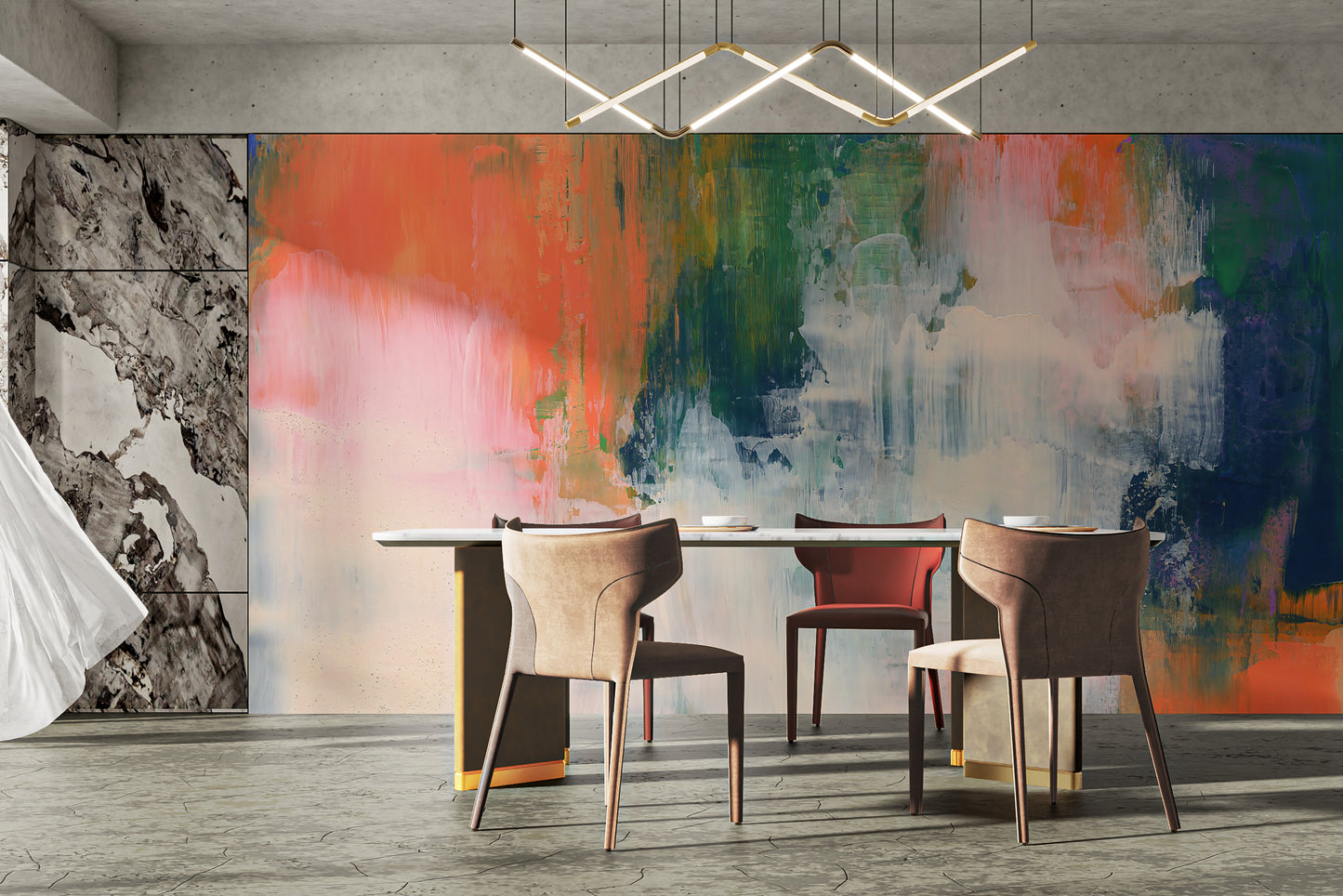 Abstract brushstroke wallpaper mural for walls