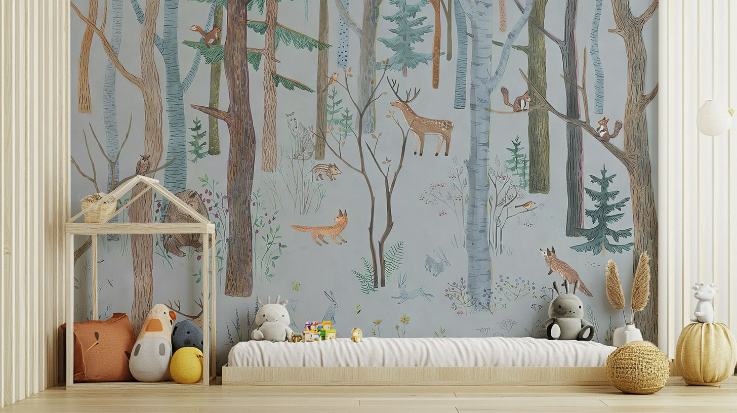 Enchanting mystical wildlife mural for rooms