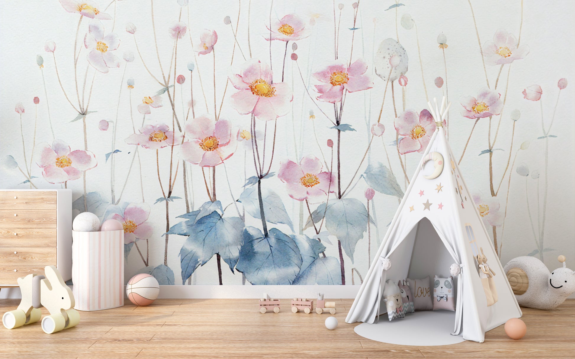 Nature-Inspired Watercolor Wallpaper
