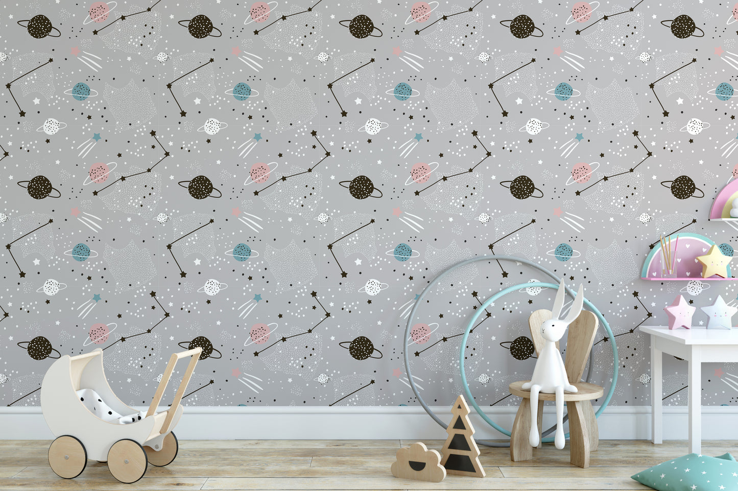 Fun cosmic wallpaper mural for exploration
