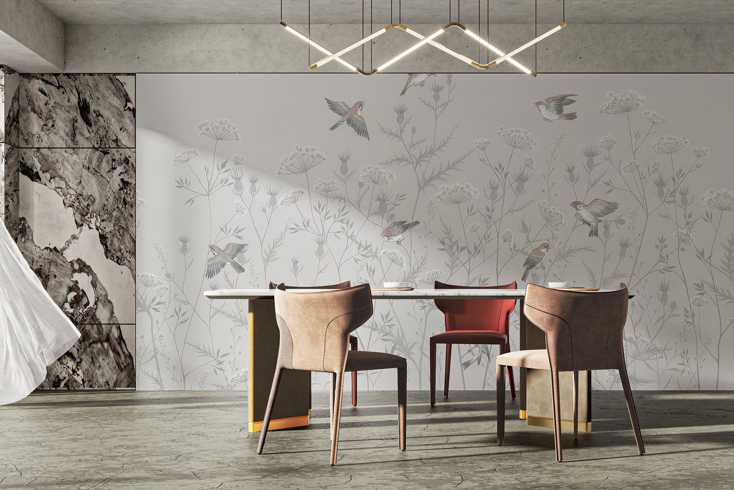 Ethereal avian garden wallpaper for walls