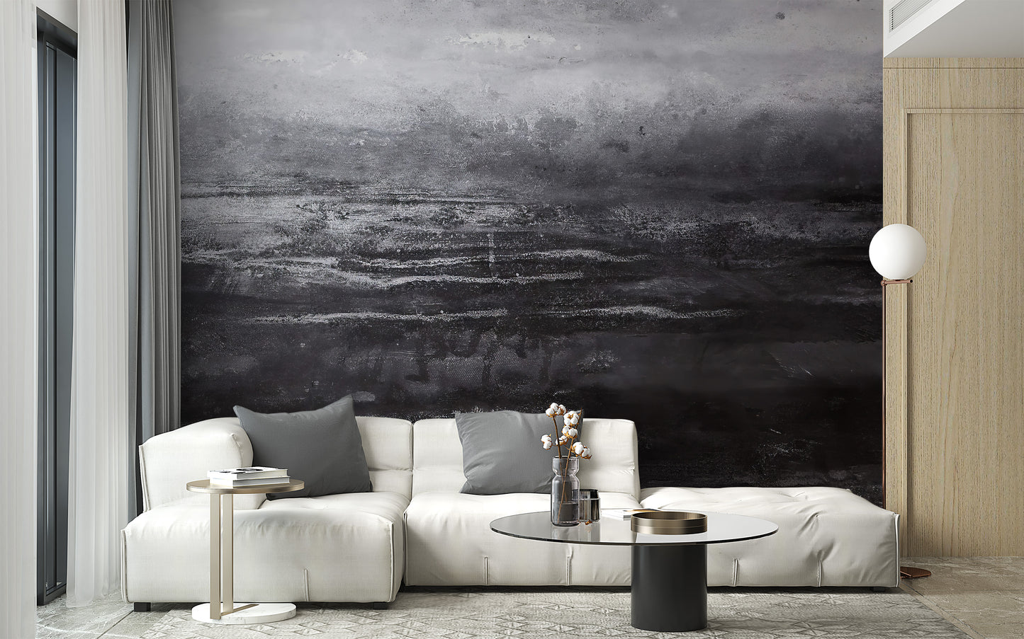 Mystic Charcoal Vistas Mural