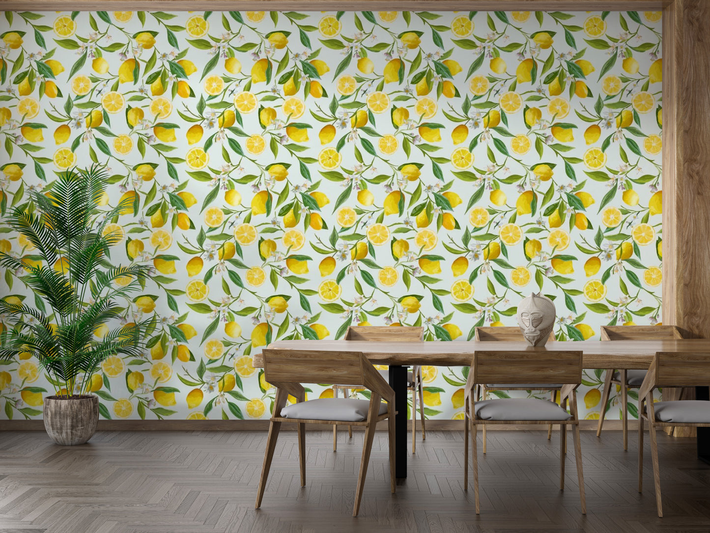 Fresh Lemon Design Wallpaper Mural for vibrant spaces
