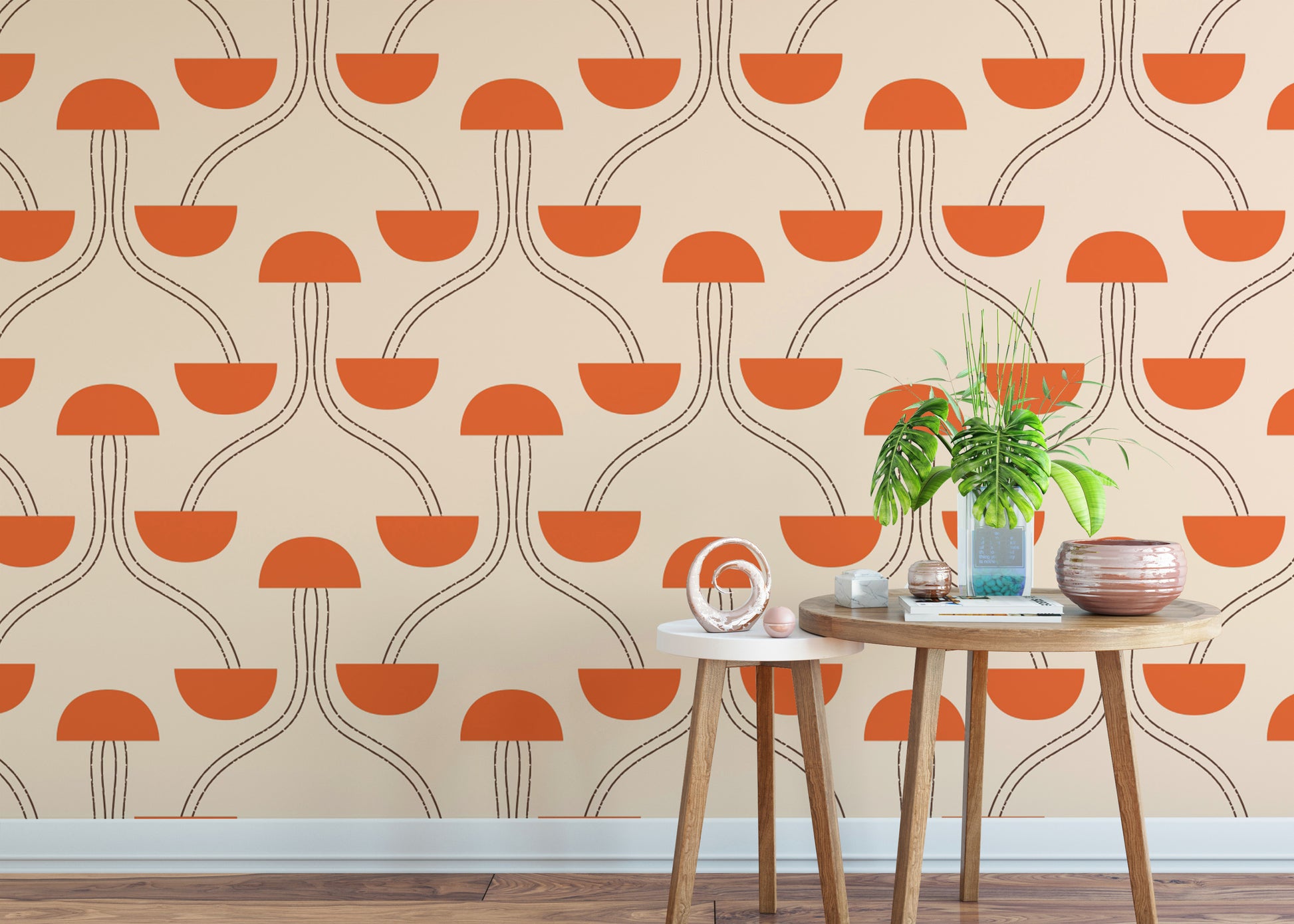 Modern Mindfulness Zen Orange Wallpaper design
