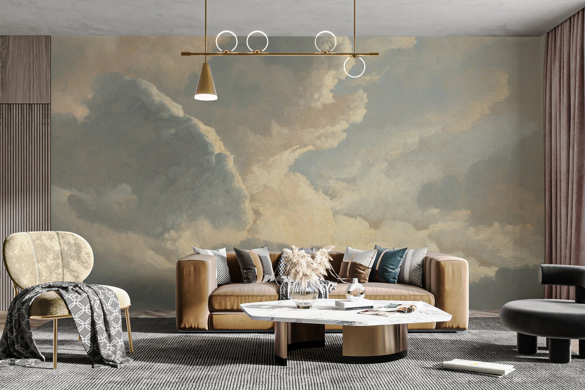 Timeless atmospheric sky wallpaper for living spaces
