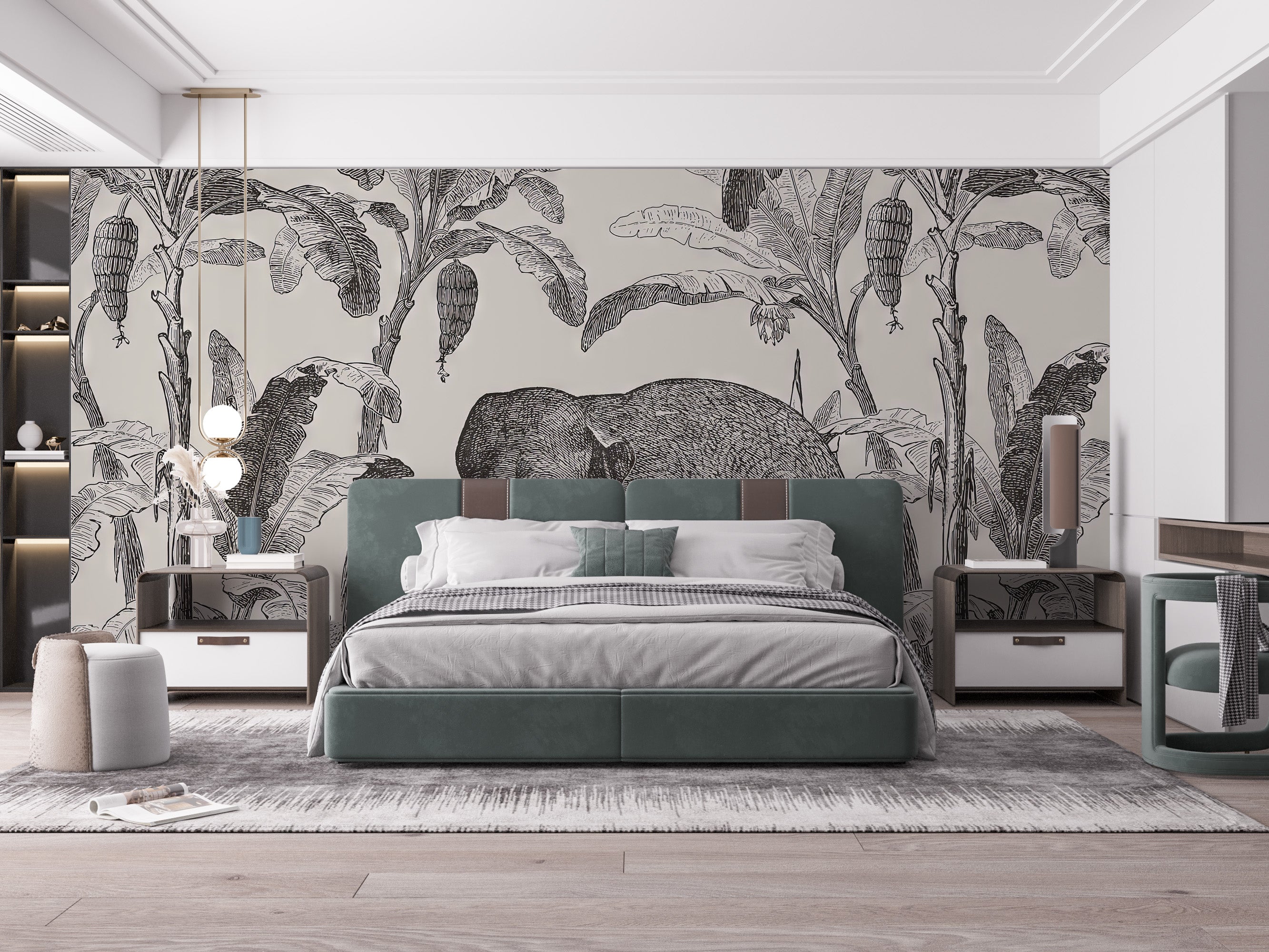 Vintage Elephant Wallpaper Mural