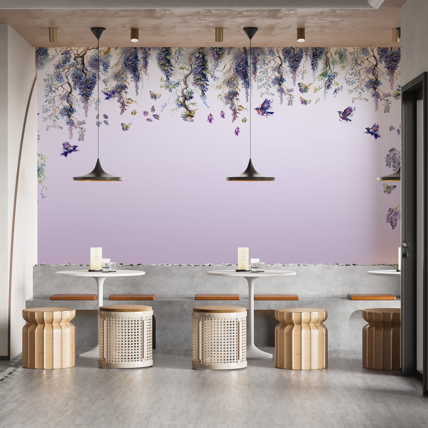 Wisteria Romance Purple Wallpaper Murals