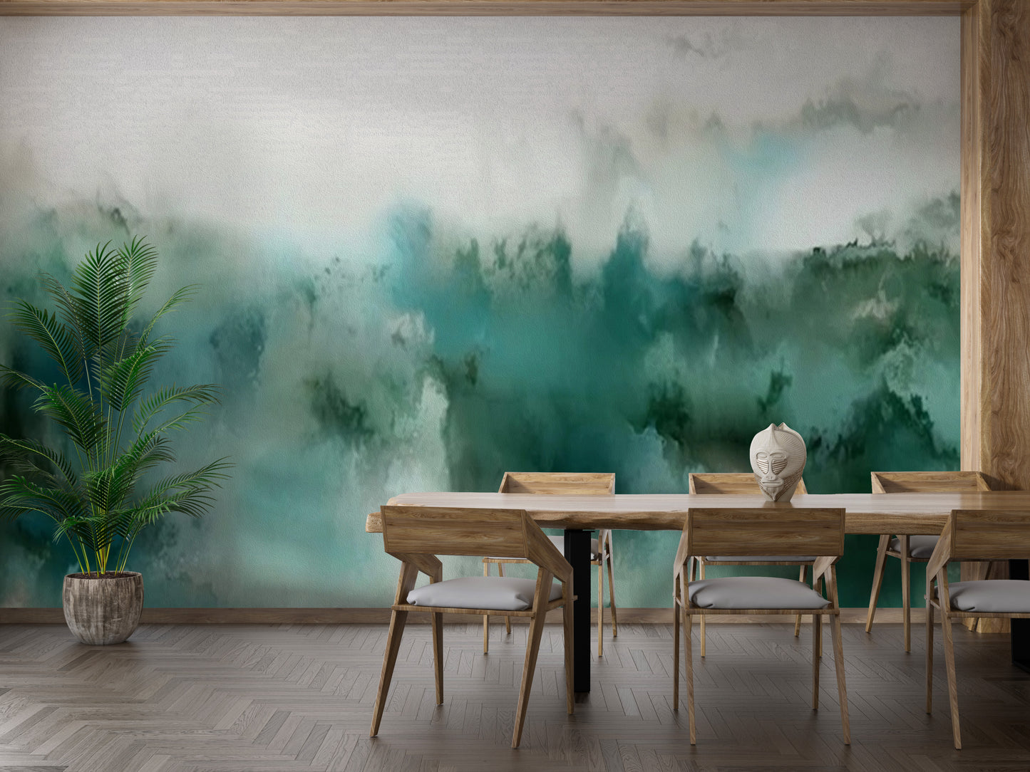 Turquoise Watercolor Wallpaper Mural