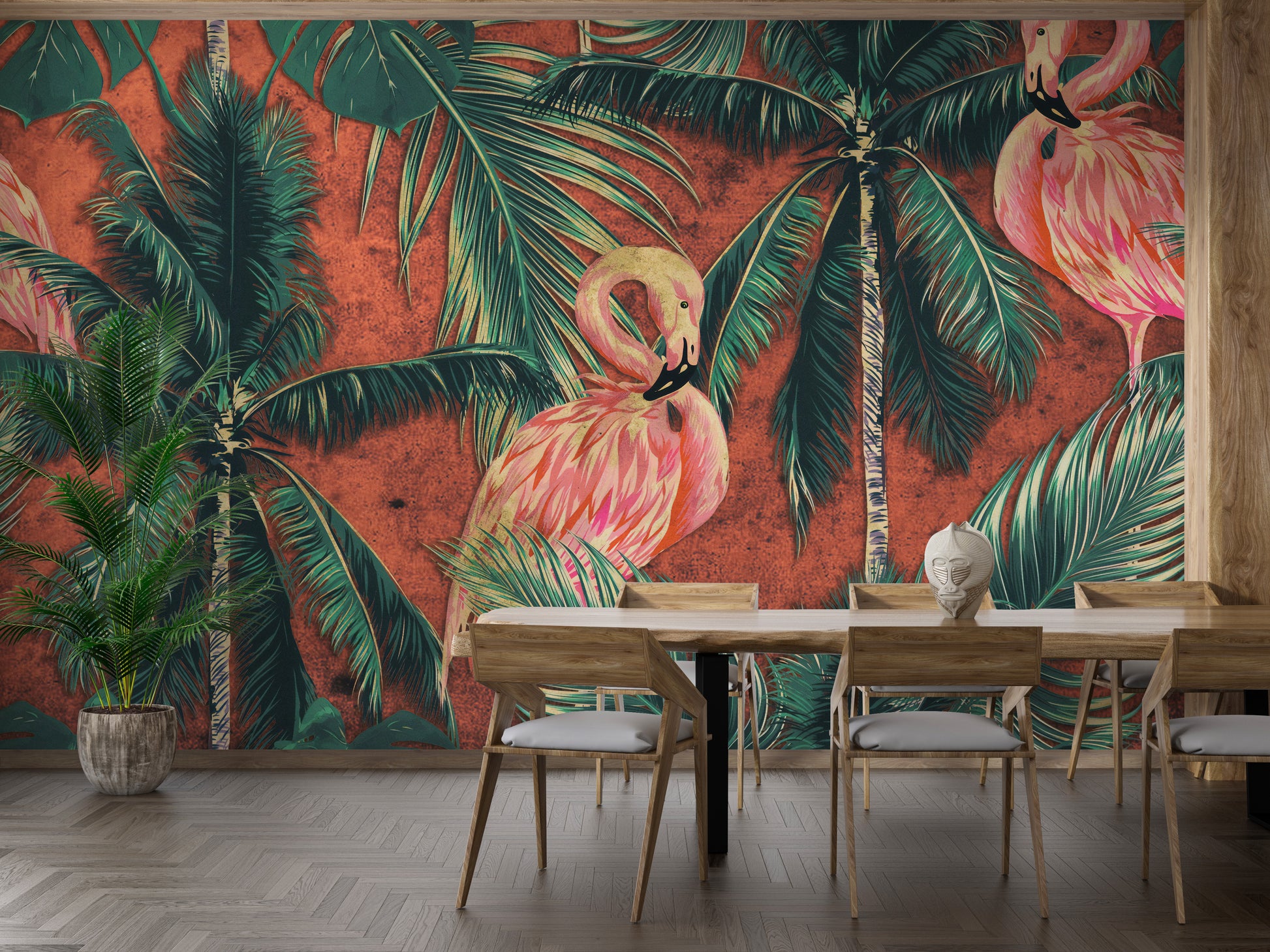 Flamingo Coral Wall Mural
