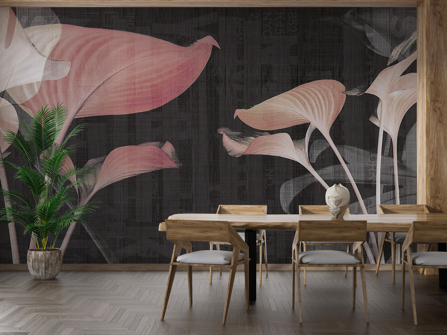 Pink Flower Art Wallpaper Murals - Giffywalls