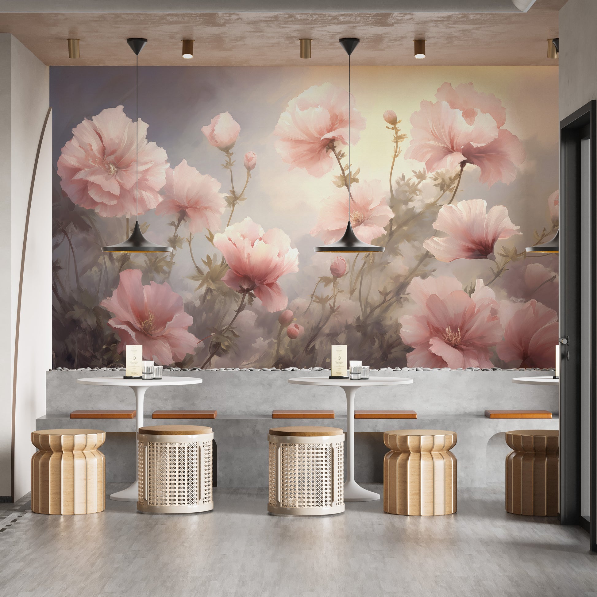 Godetia Pink Flower Wallpaper Mural - Giffywalls