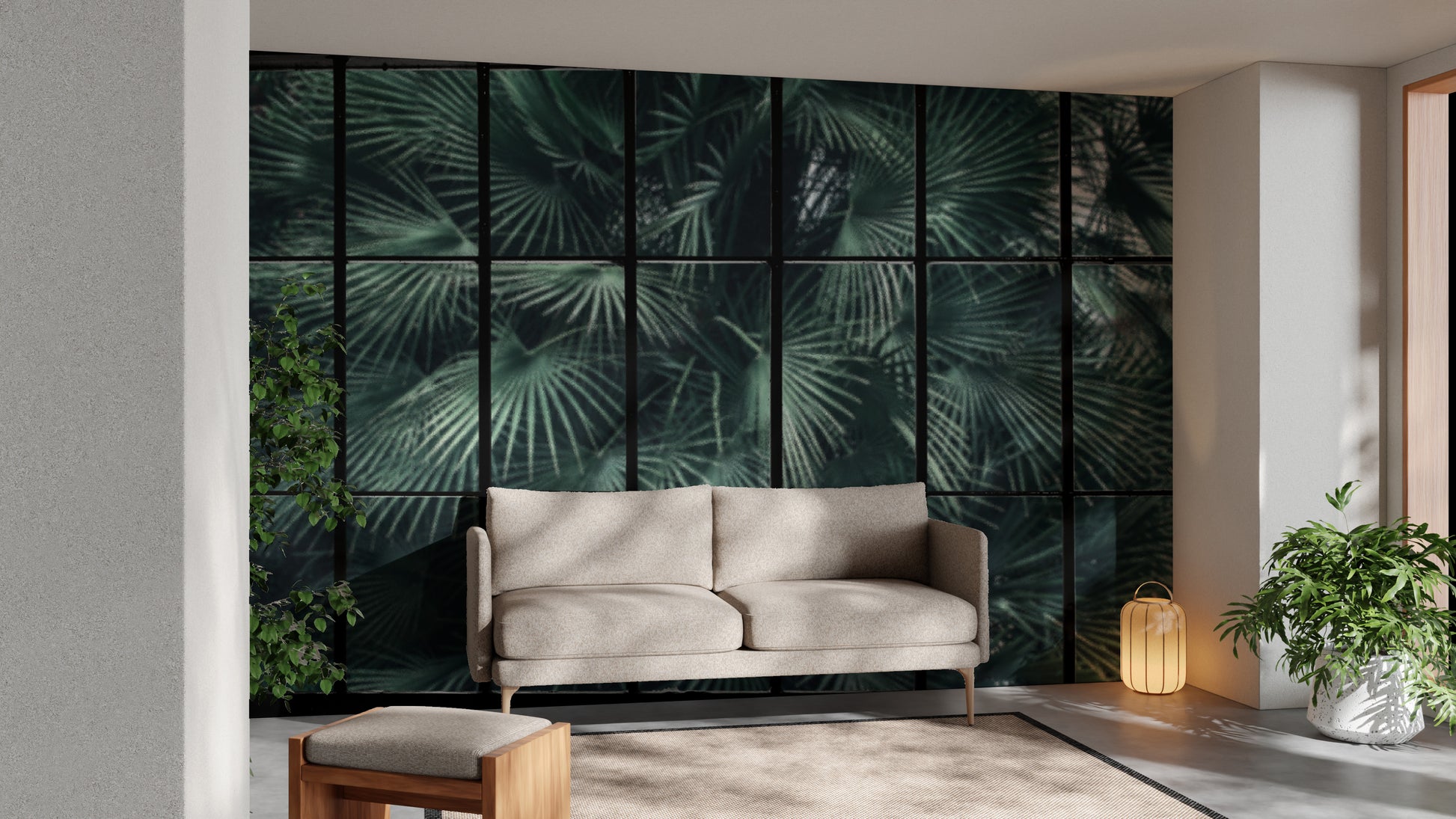 Green botanical wallpaper for nature-inspired decor
