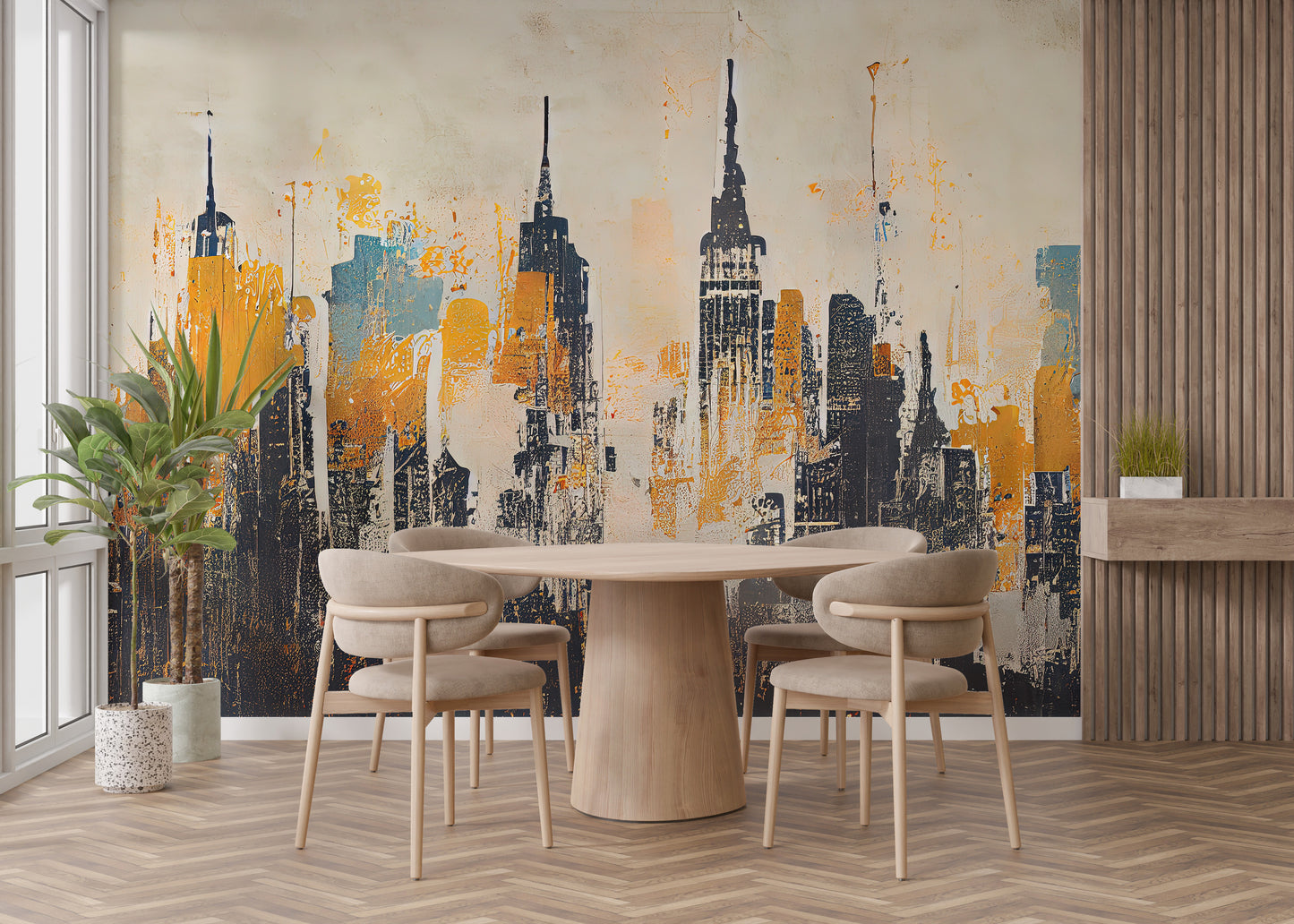 Urban Skyline Abstract Wall Mural