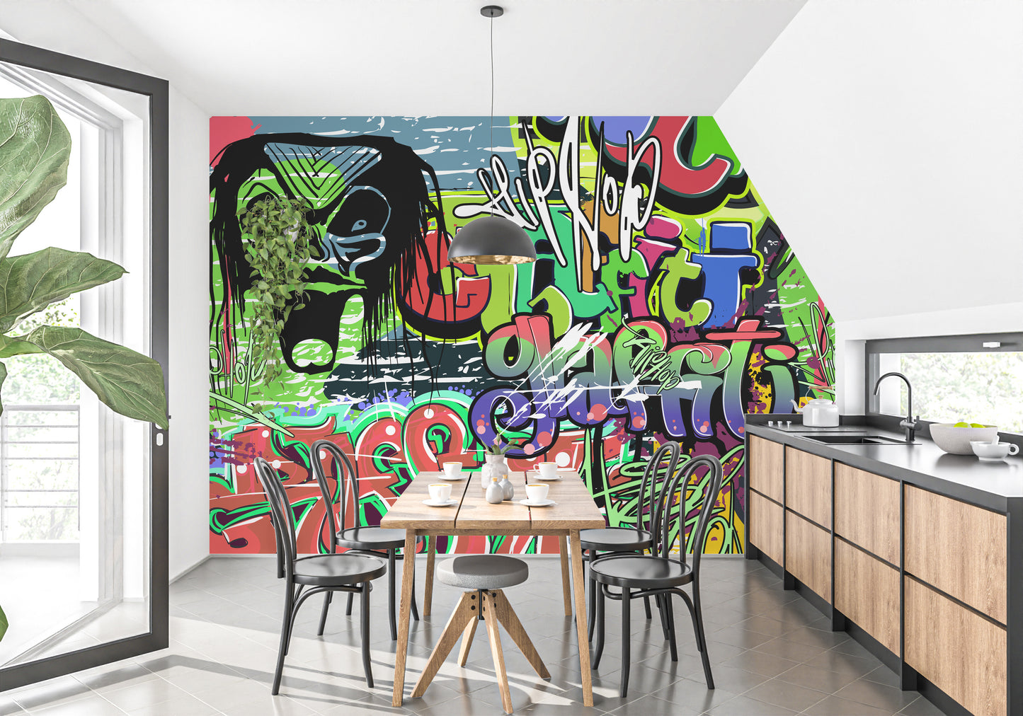 Vibrant Graffiti Wall Mural