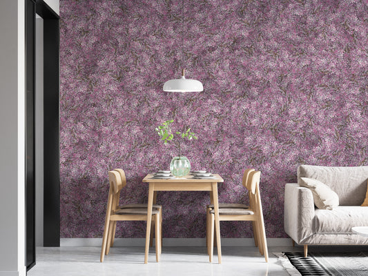 Purple floral wallpaper murals for rooms
