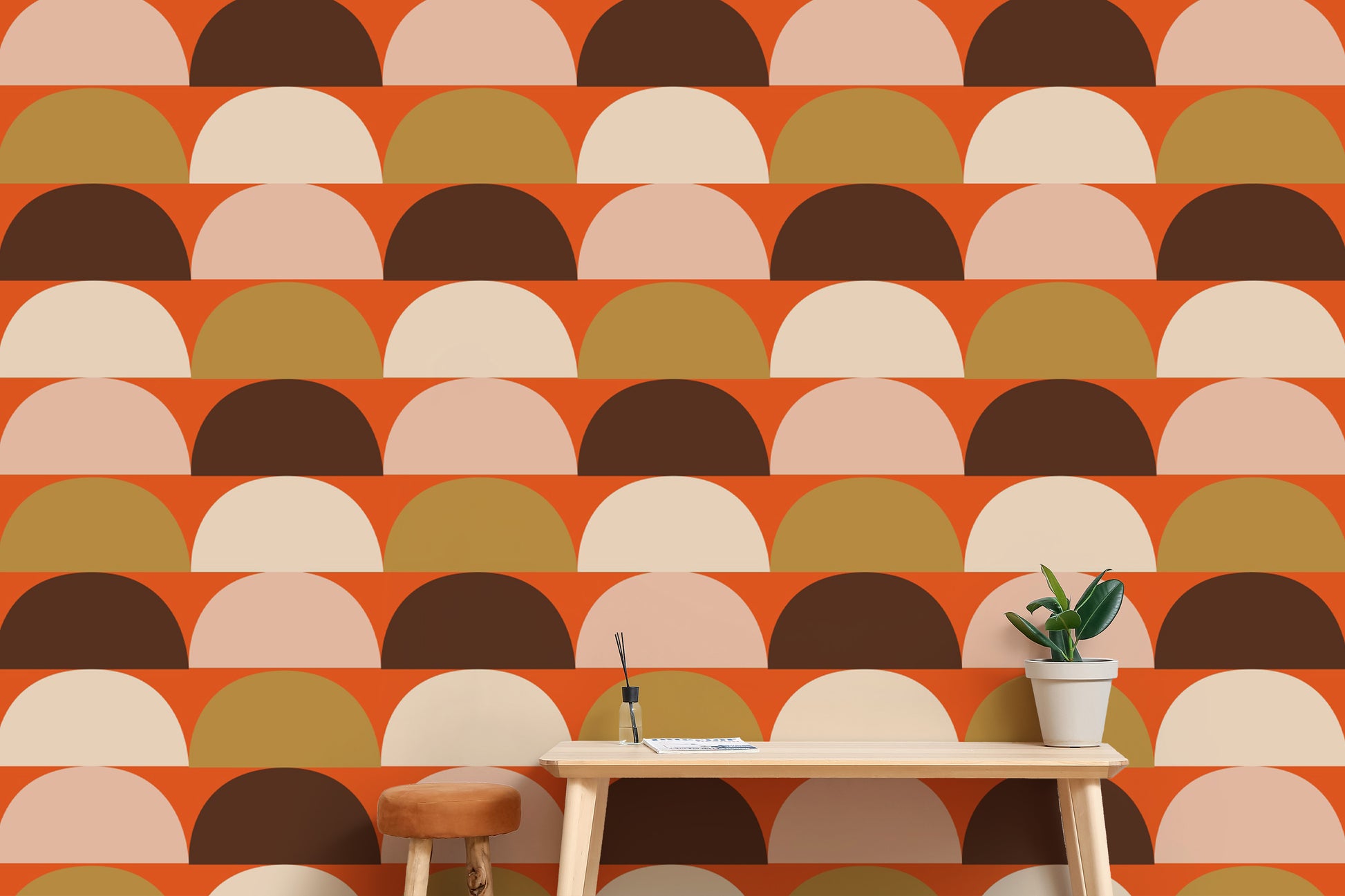 Clean lines in Mindfulness Semi Circle Pattern Wallpaper
