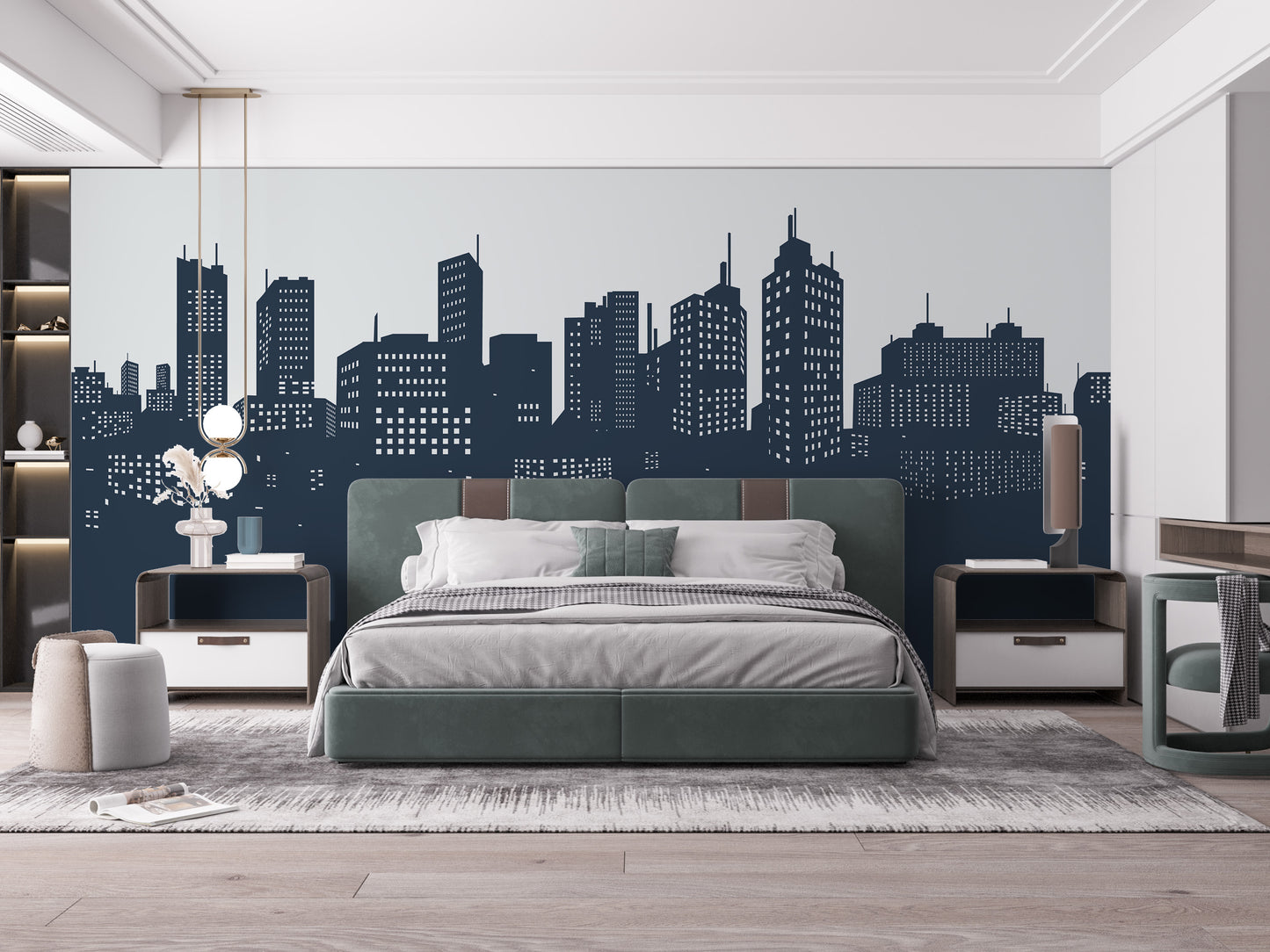 Cityscape Silhouette Wall Mural