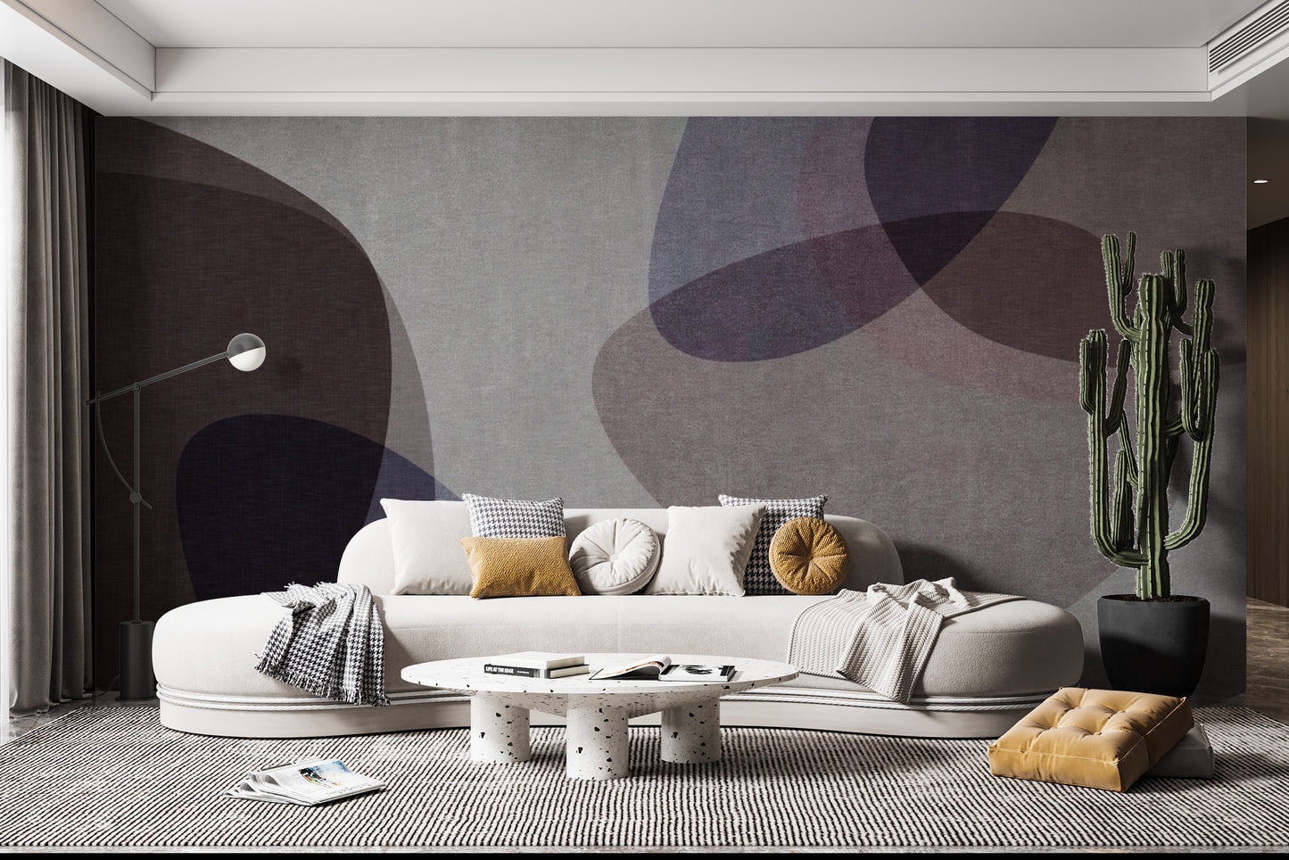 Modern abstract organic shapes wallpaper design
