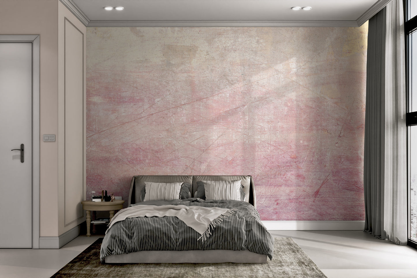 Blush Serenity Textured Wallpaper