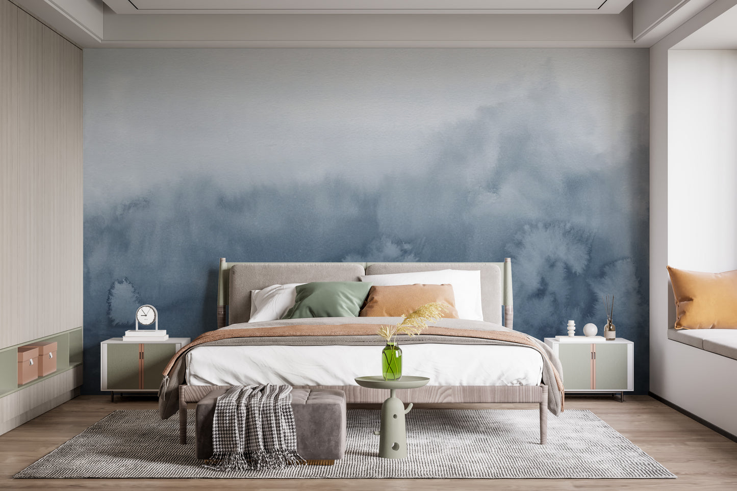 Blue Tone Ombre Wall Mural