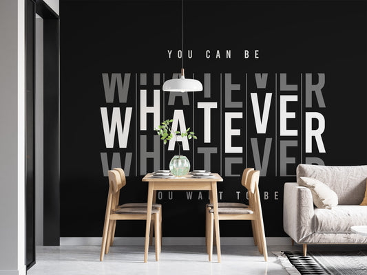 Empowering quote mural with bold text
