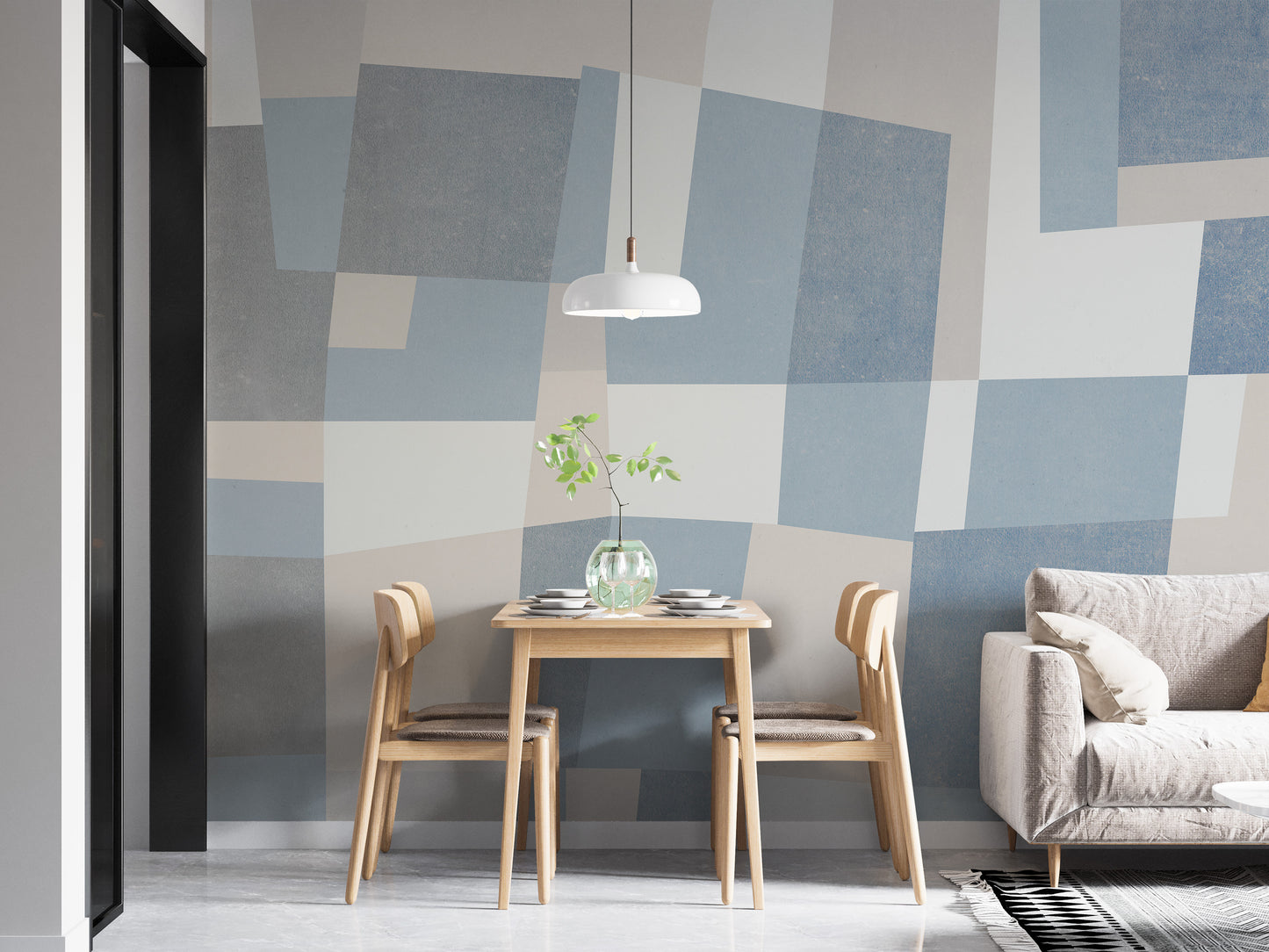 Abstract Cubist Wall Mural