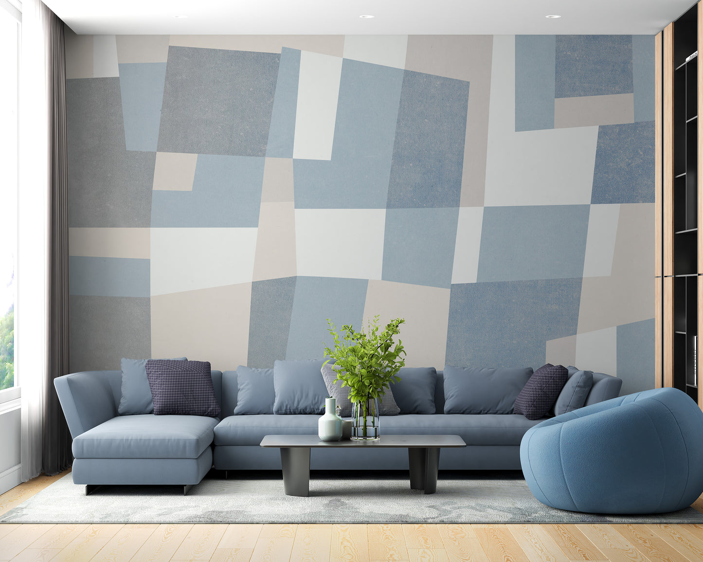 Abstract Cubist Wall Mural