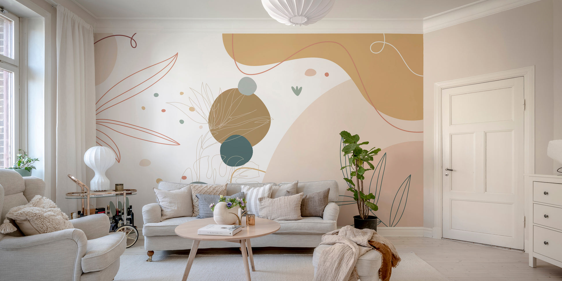 Elegant Abstract Terrain Mural Wallpaper decor