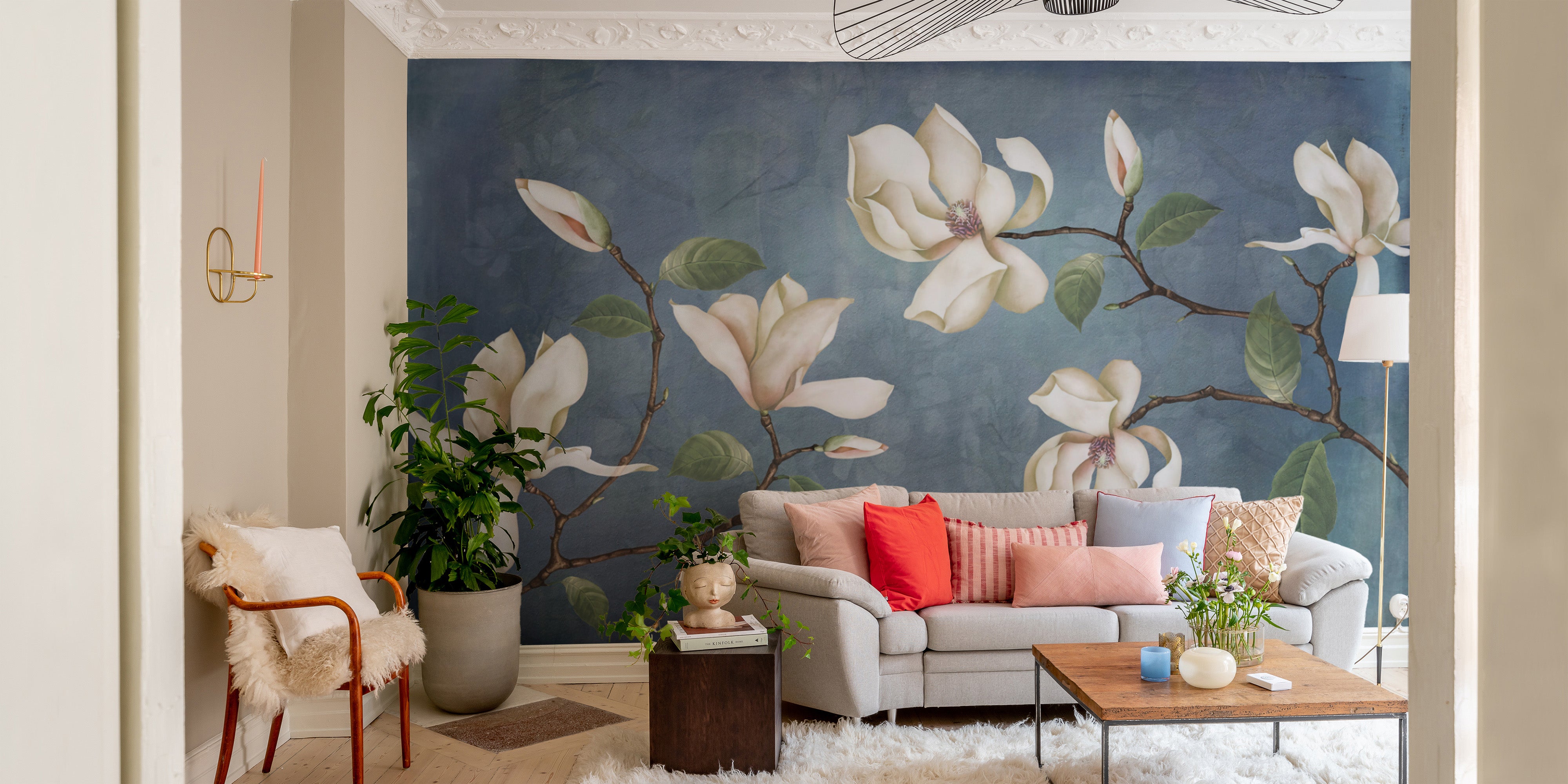 Elegant Magnolia Blossom Wallpaper Mural for walls
