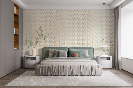 Luxurious gold art deco wallpaper design
